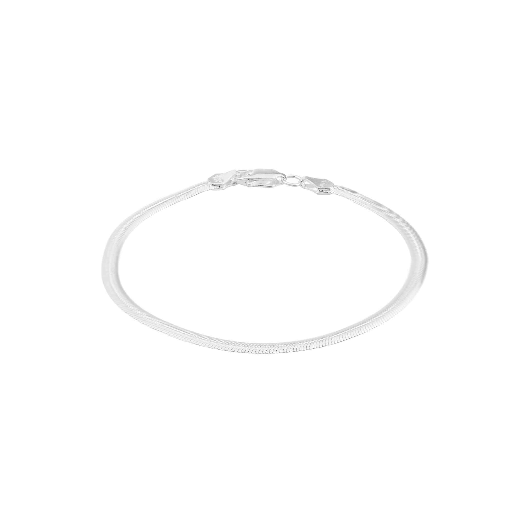 Pulsera panza de víbora planchada de plata de plata mexicana