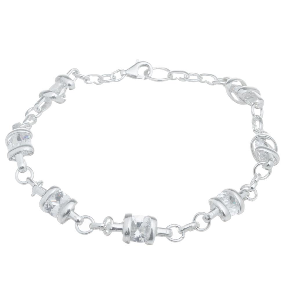 Pulsera de Plata y Zirconias Engarzadas mini