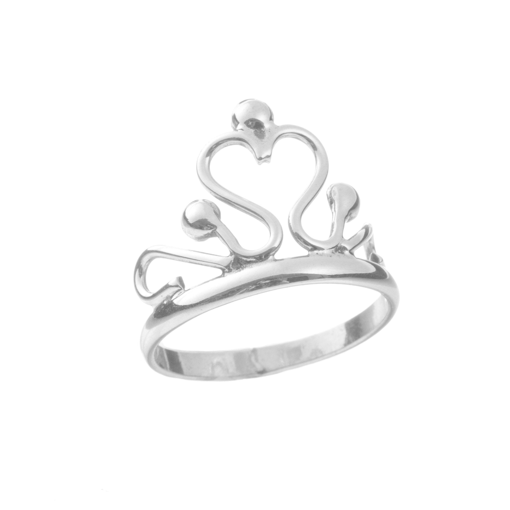 Anillo corona de princesa de plata de plata mexicana