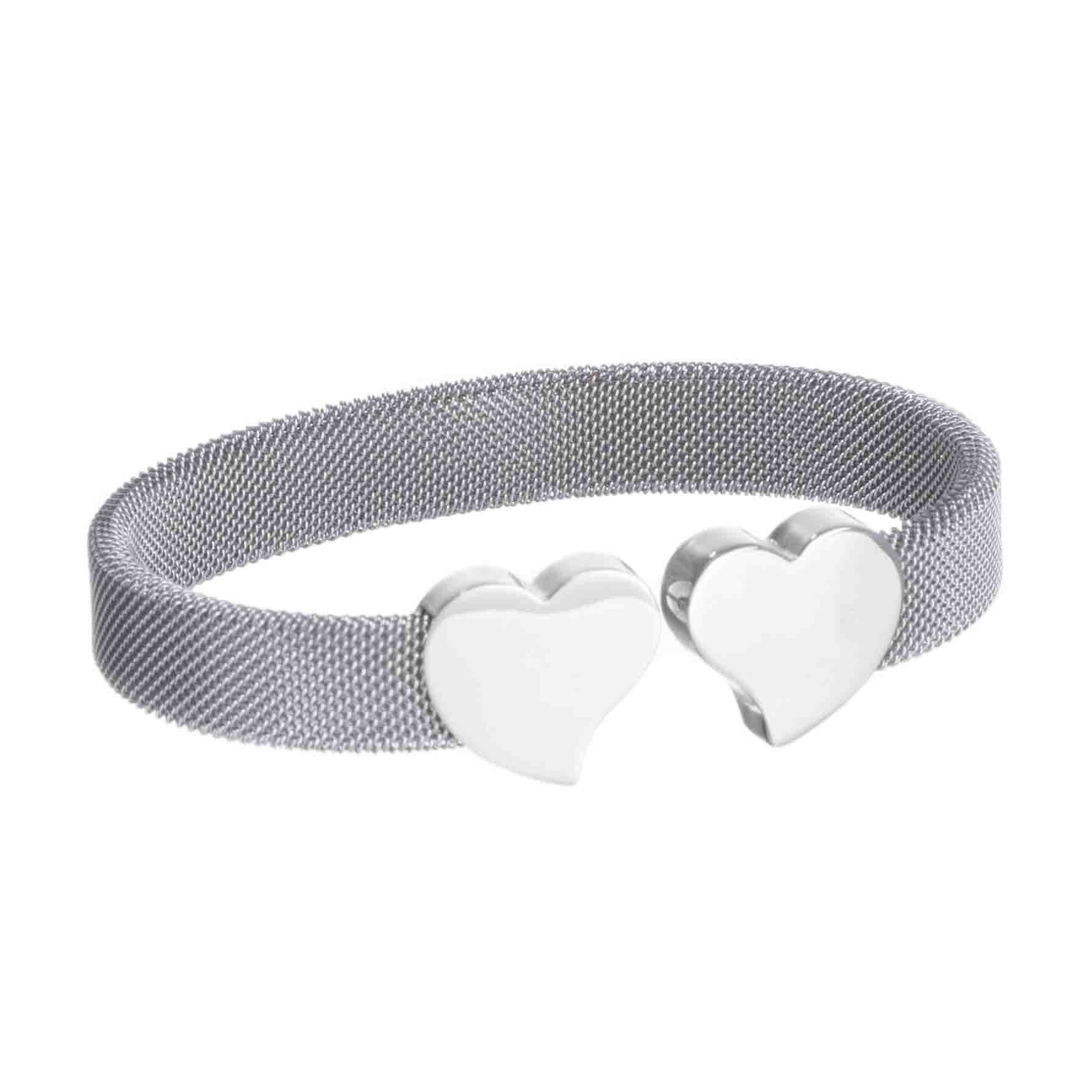 Brazalete de corazones en Plata